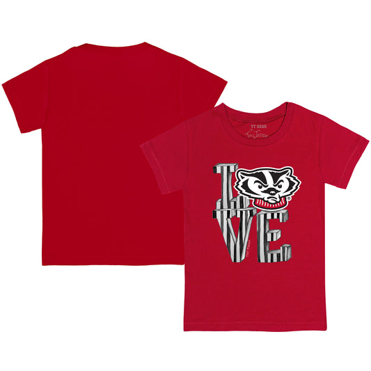 Toddler Tiny Turnip  Red Wisconsin Badgers Love T-Shirt