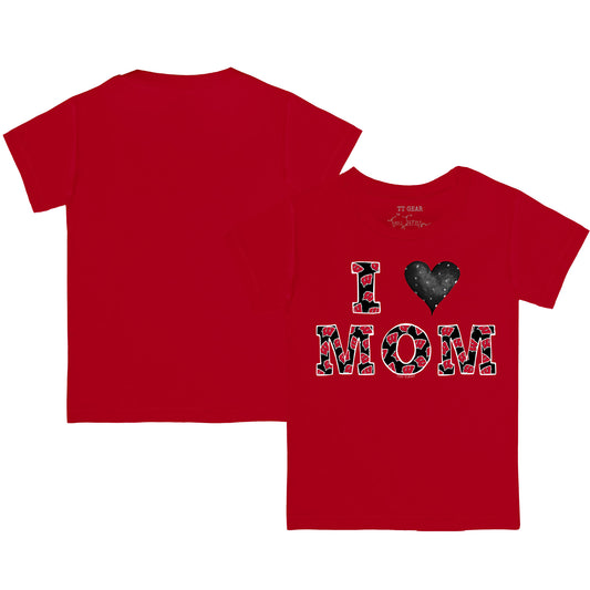 Toddler Tiny Turnip  Red Wisconsin Badgers I Love Mom T-Shirt