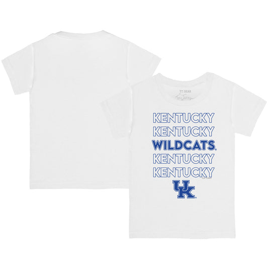 Toddler Tiny Turnip  White Kentucky Wildcats Stacked T-Shirt