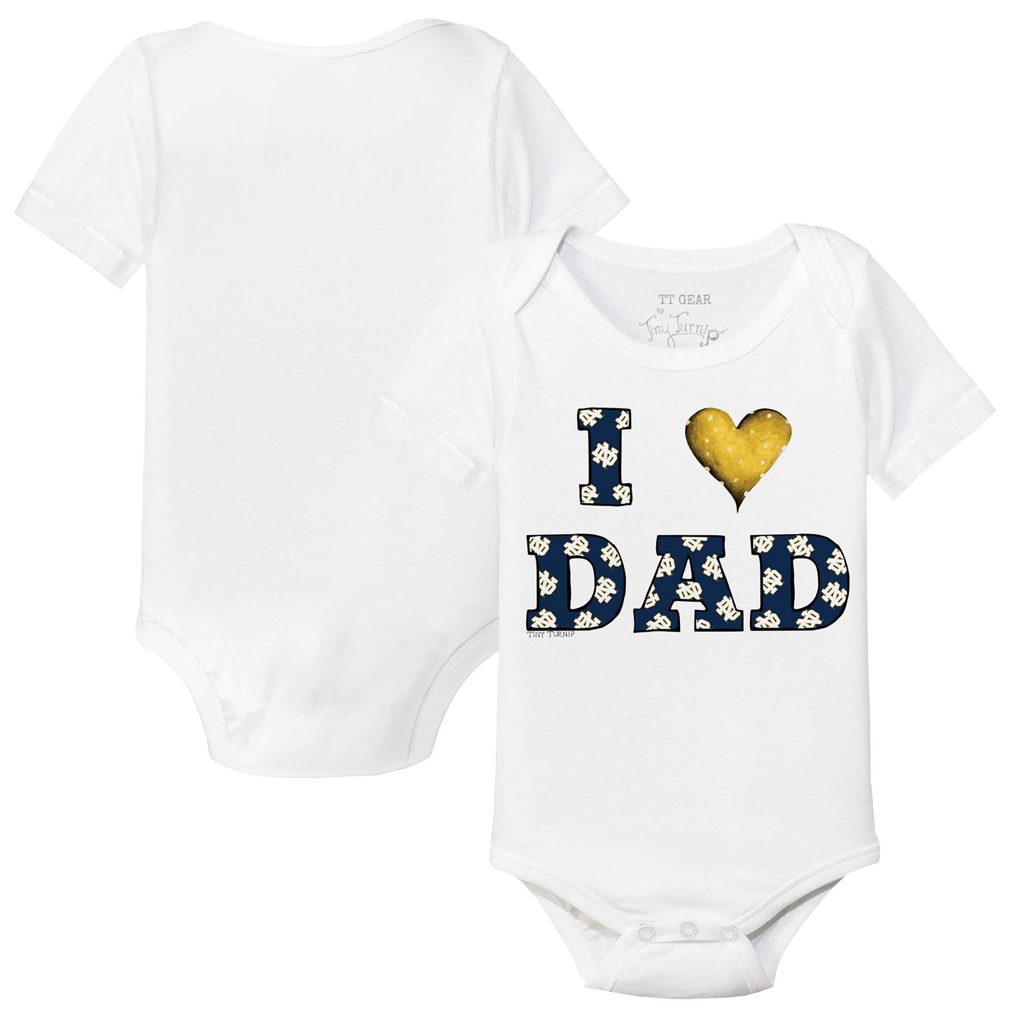Infant Tiny Turnip  White Notre Dame Fighting Irish I Love Dad Bodysuit