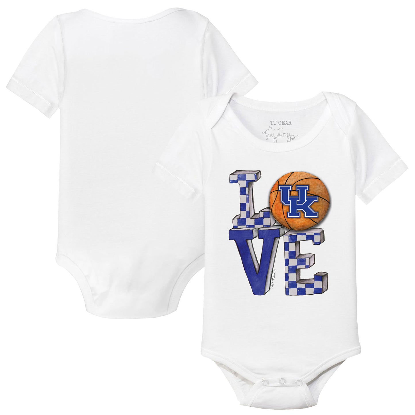 Infant Tiny Turnip  White Kentucky Wildcats Love Bodysuit