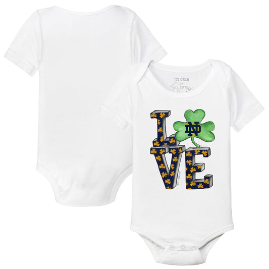 Infant Tiny Turnip  White Notre Dame Fighting Irish Love Bodysuit