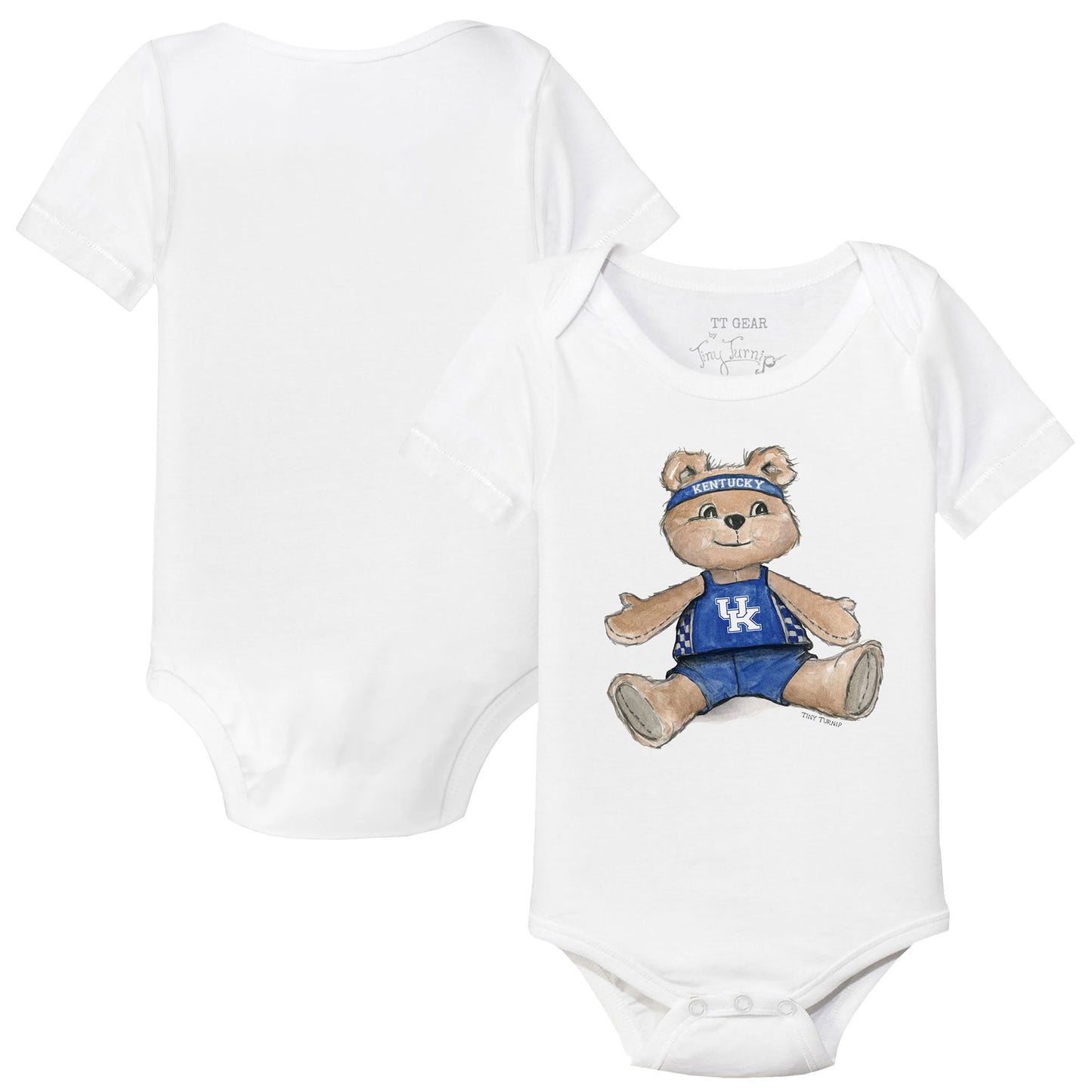 Infant Tiny Turnip  White Kentucky Wildcats Teddy Bodysuit