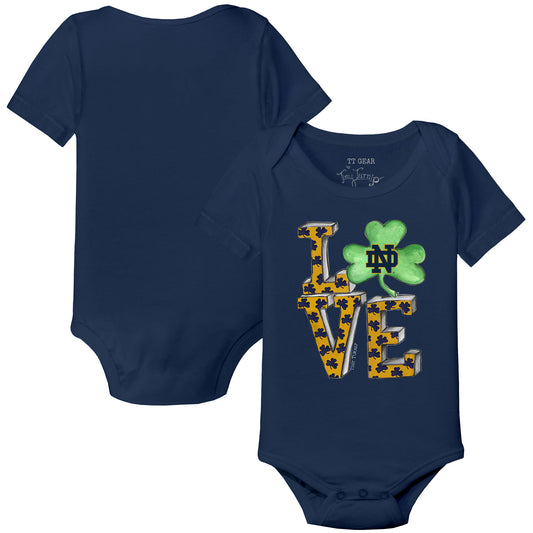 Infant Tiny Turnip  Navy Notre Dame Fighting Irish Love Bodysuit