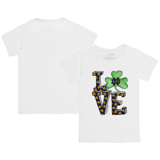 Youth Tiny Turnip  White Notre Dame Fighting Irish Love T-Shirt