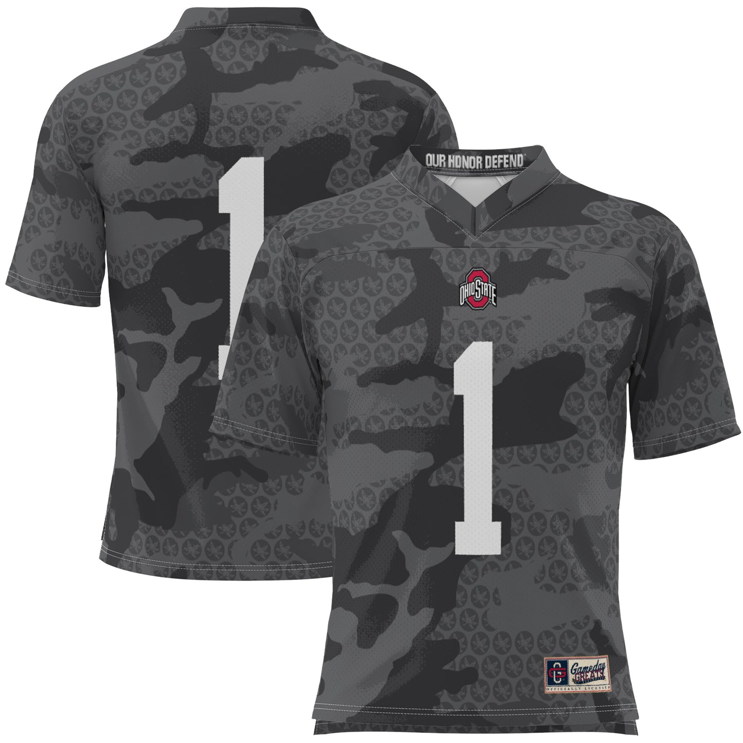 Men's GameDay Greats #1 Black Ohio State Buckeyes Camo Football Jersey