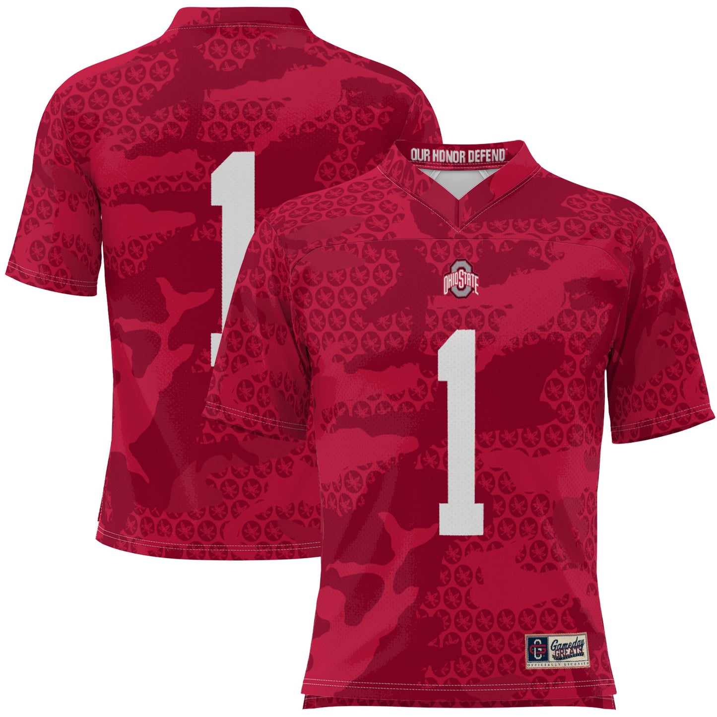 Men's GameDay Greats #1 Scarlet Ohio State Buckeyes Camo Football Jersey