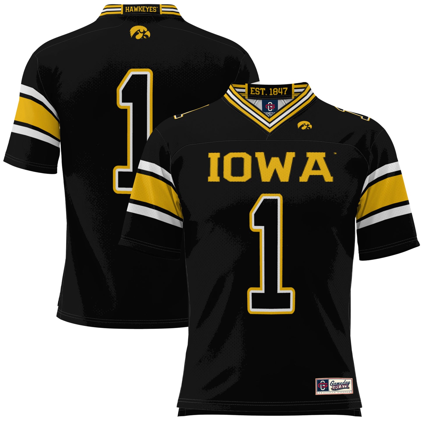 Youth GameDay Greats #1 Black Iowa Hawkeyes Football Jersey