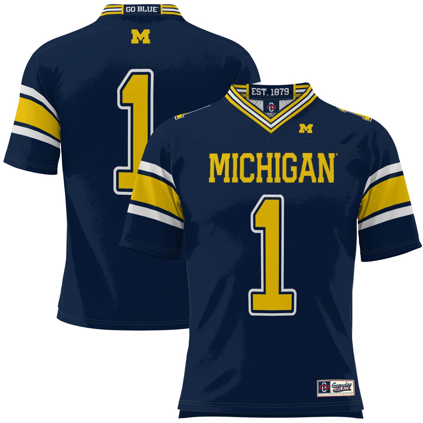 Men's GameDay Greats #1 Navy Michigan Wolverines Football Jersey