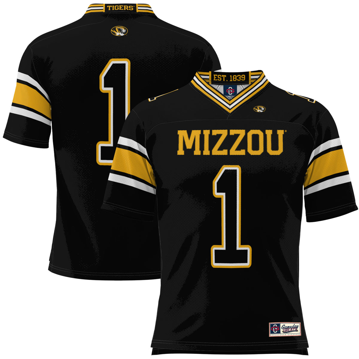 Men's GameDay Greats #1 Black Missouri Tigers Football Jersey