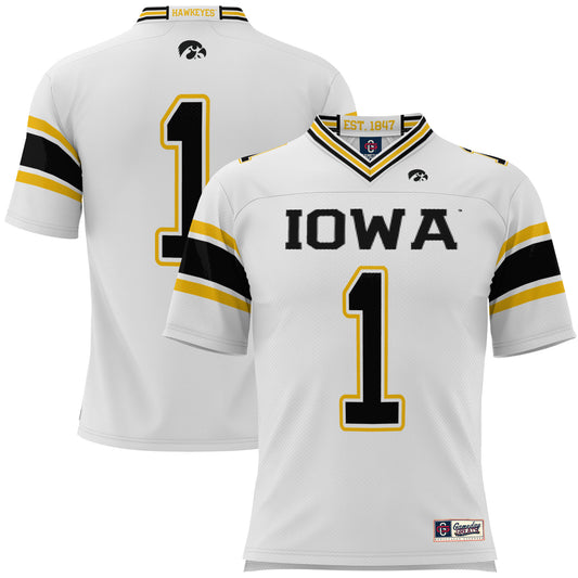 Men's GameDay Greats #1 White Iowa Hawkeyes Football Jersey