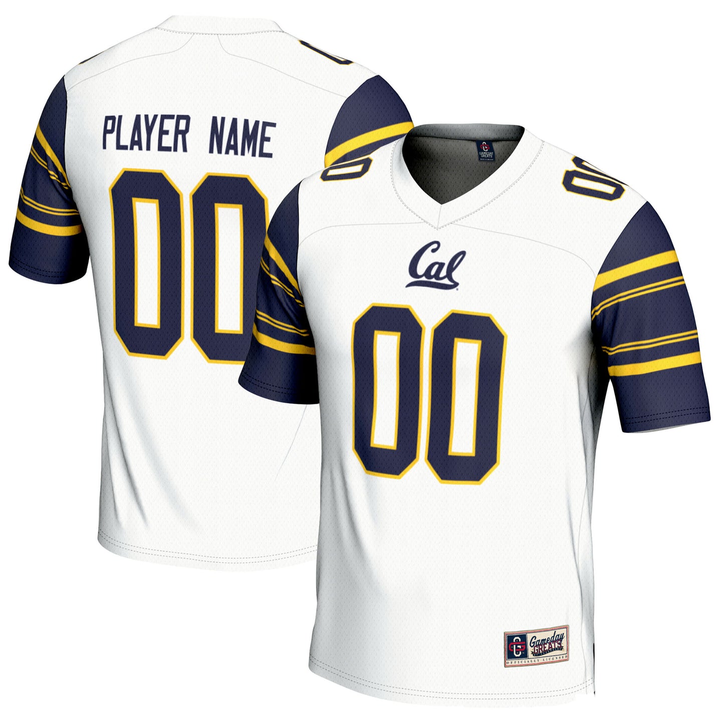 Men's GameDay Greats White Cal Bears NIL Pick-A-Player Football Jersey