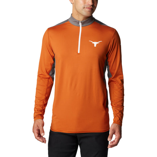 Men's Columbia Burnt Orange Texas Longhorns Tech Trail™ Omni-Shade Quarter-Zip Top