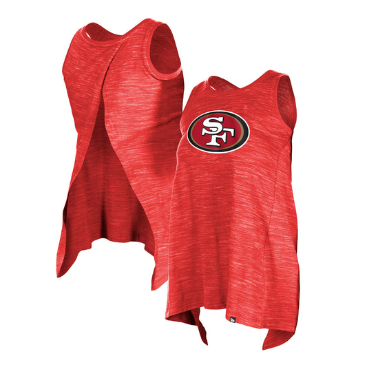 Women's New Era  Scarlet San Francisco 49ers Plus Size Space Dye Active Tank Top