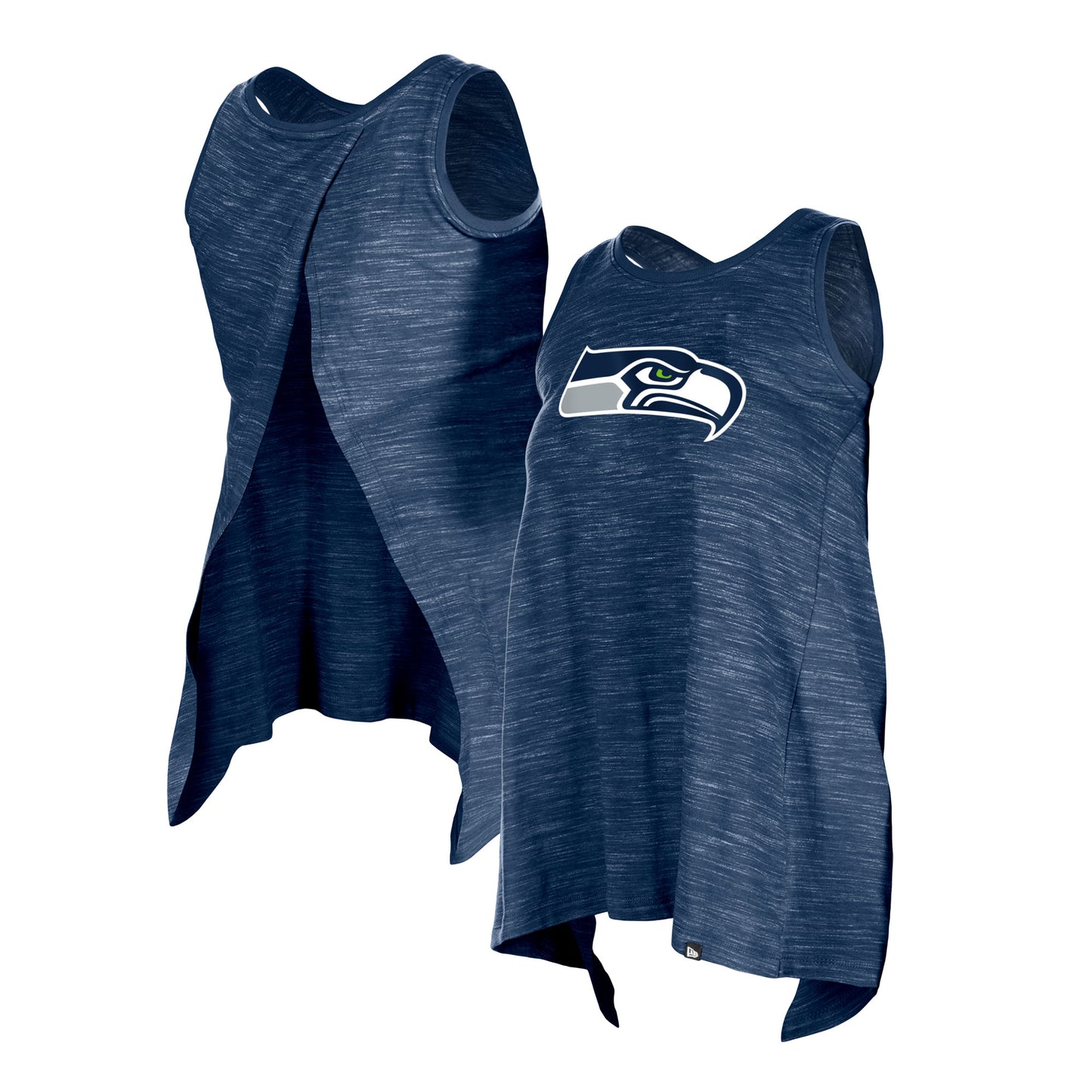 Women's New Era College Navy Seattle Seahawks Plus Size Space Dye Active Tank Top