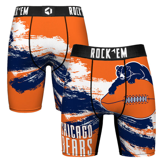 Men's Rock Em Socks  Chicago Bears Gridiron Classic Paint Boxer Briefs