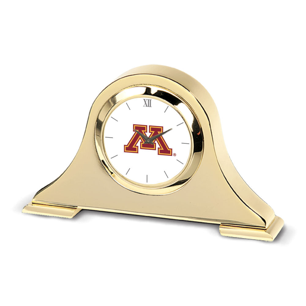 Gold Minnesota Golden Gophers Napoleon Desk Clock