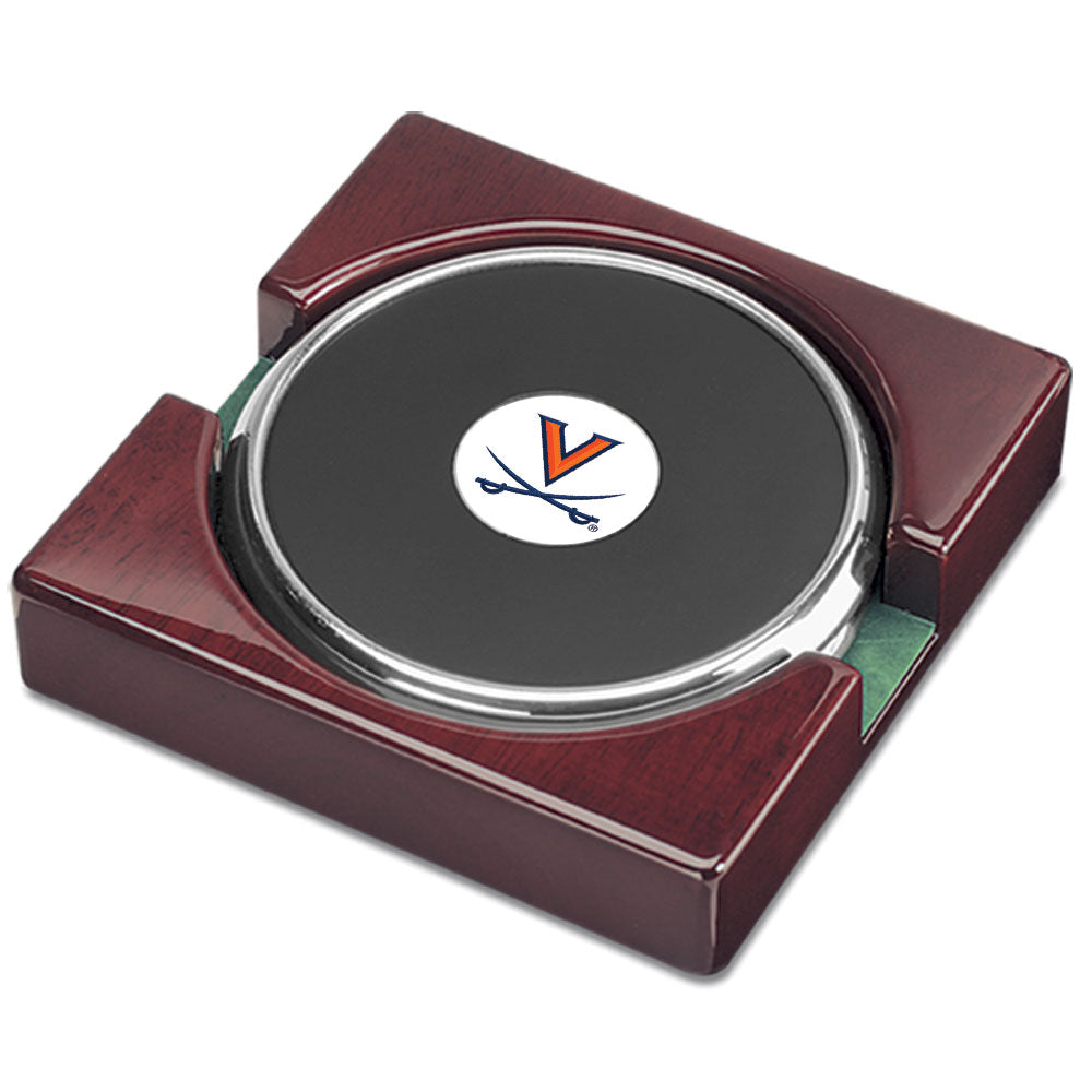 Silver Virginia Cavaliers Two-Piece Coaster Set
