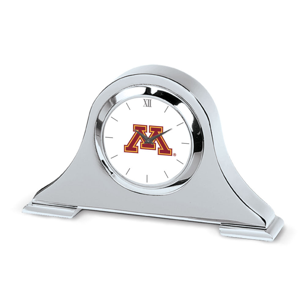 Silver Minnesota Golden Gophers Napoleon Desk Clock