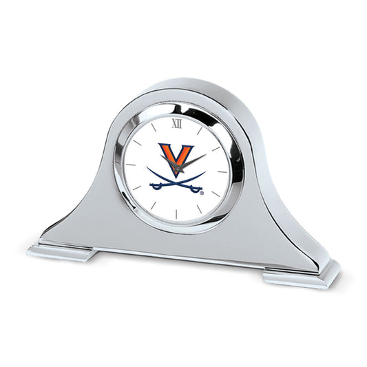 Silver Virginia Cavaliers Napoleon Desk Clock