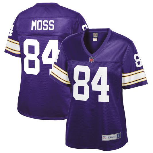 Women's NFL Pro Line Randy Moss Purple Minnesota Vikings Retired Player Replica Jersey