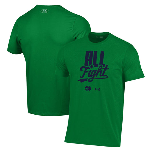 Men's Under Armour Green Notre Dame Fighting Irish All Fight T-Shirt