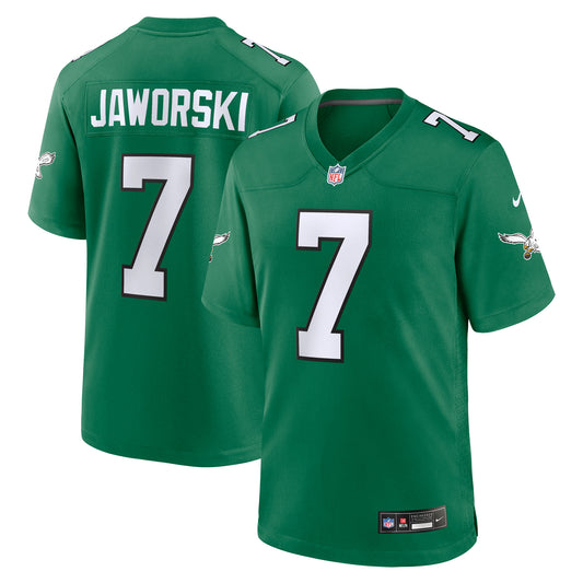 Men's Nike Ron Jaworski Kelly Green Philadelphia Eagles Alternate Game Jersey