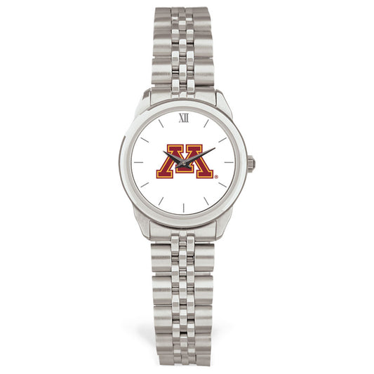 Women's  Silver Minnesota Golden Gophers Rolled Link Bracelet Wristwatch