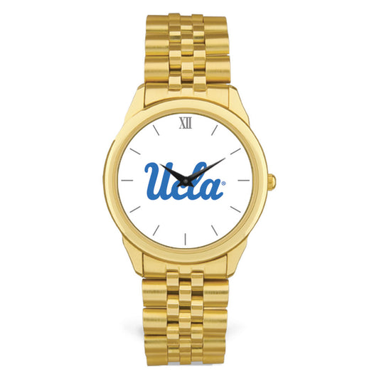 Men's Gold UCLA Bruins Rolled Link Bracelet Wristwatch