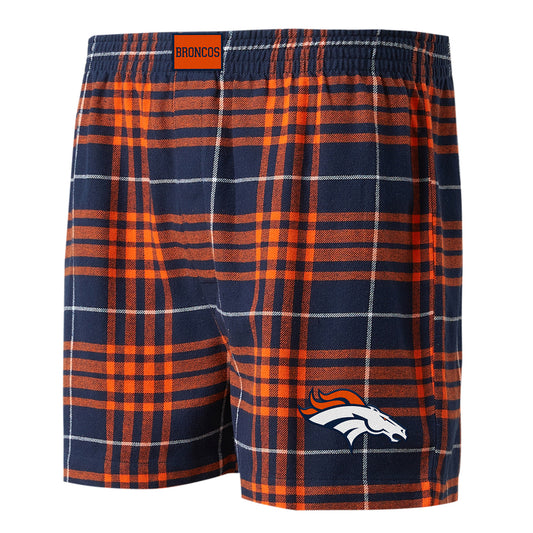 Men's Concepts Sport Navy/Orange Denver Broncos Concord Flannel Boxers
