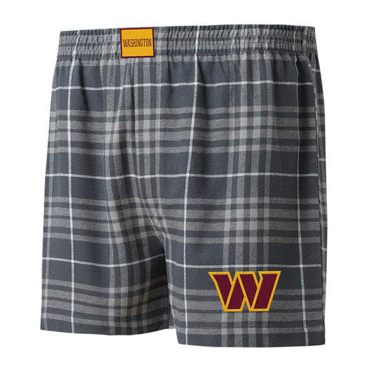 Men's Concepts Sport Charcoal/Gray Washington Commanders Concord Flannel Boxers