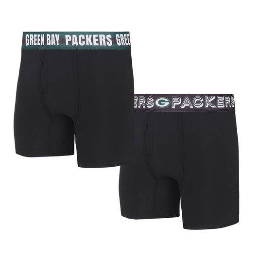 Men's Concepts Sport Green Bay Packers Gauge Knit Boxer Brief Two-Pack