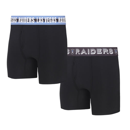 Men's Concepts Sport Las Vegas Raiders Gauge Knit Boxer Brief Two-Pack