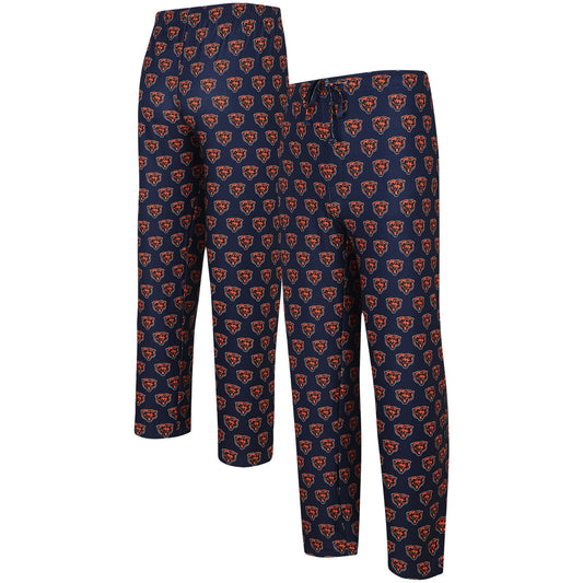 Men's Concepts Sport Navy Chicago Bears Gauge Allover Print Knit Pants