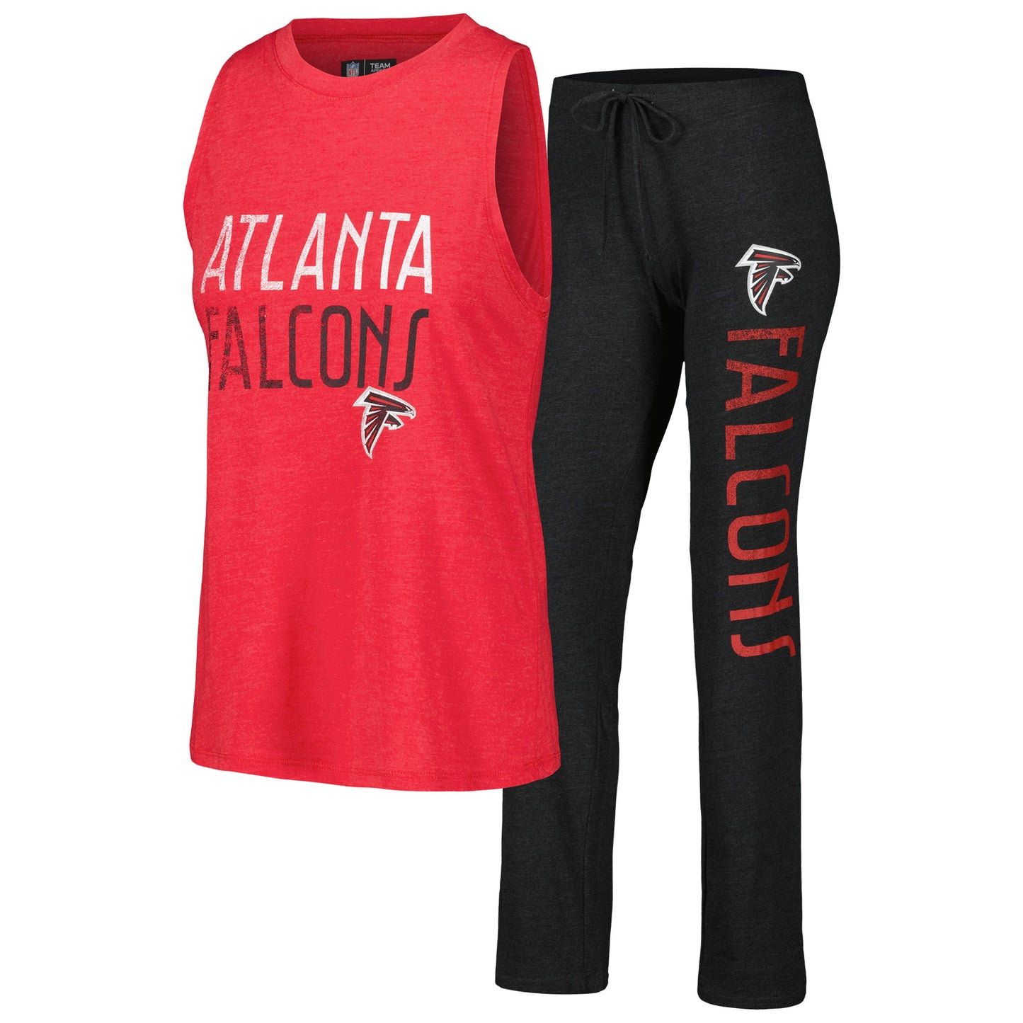 Women's Concepts Sport Black/Red Atlanta Falcons Muscle Tank Top & Pants Lounge Set