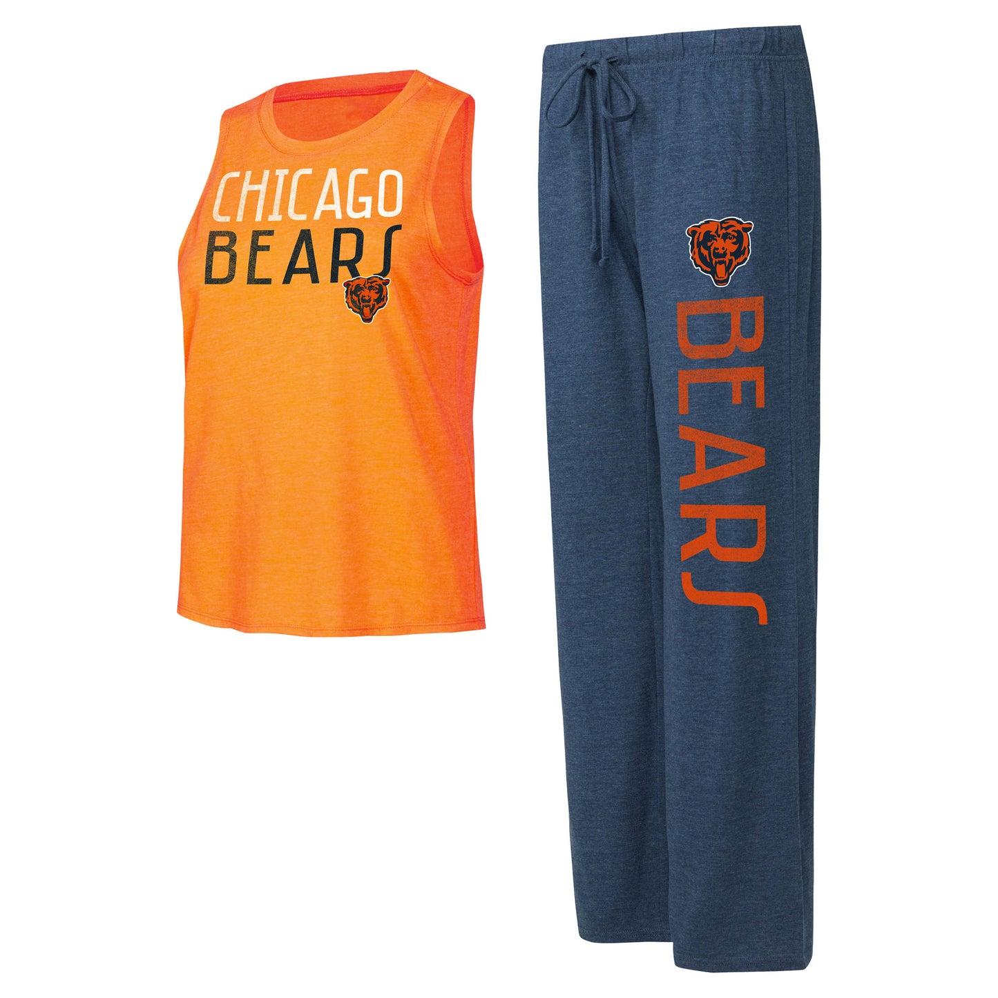 Women's Concepts Sport Navy/Orange Chicago Bears Muscle Tank Top & Pants Lounge Set