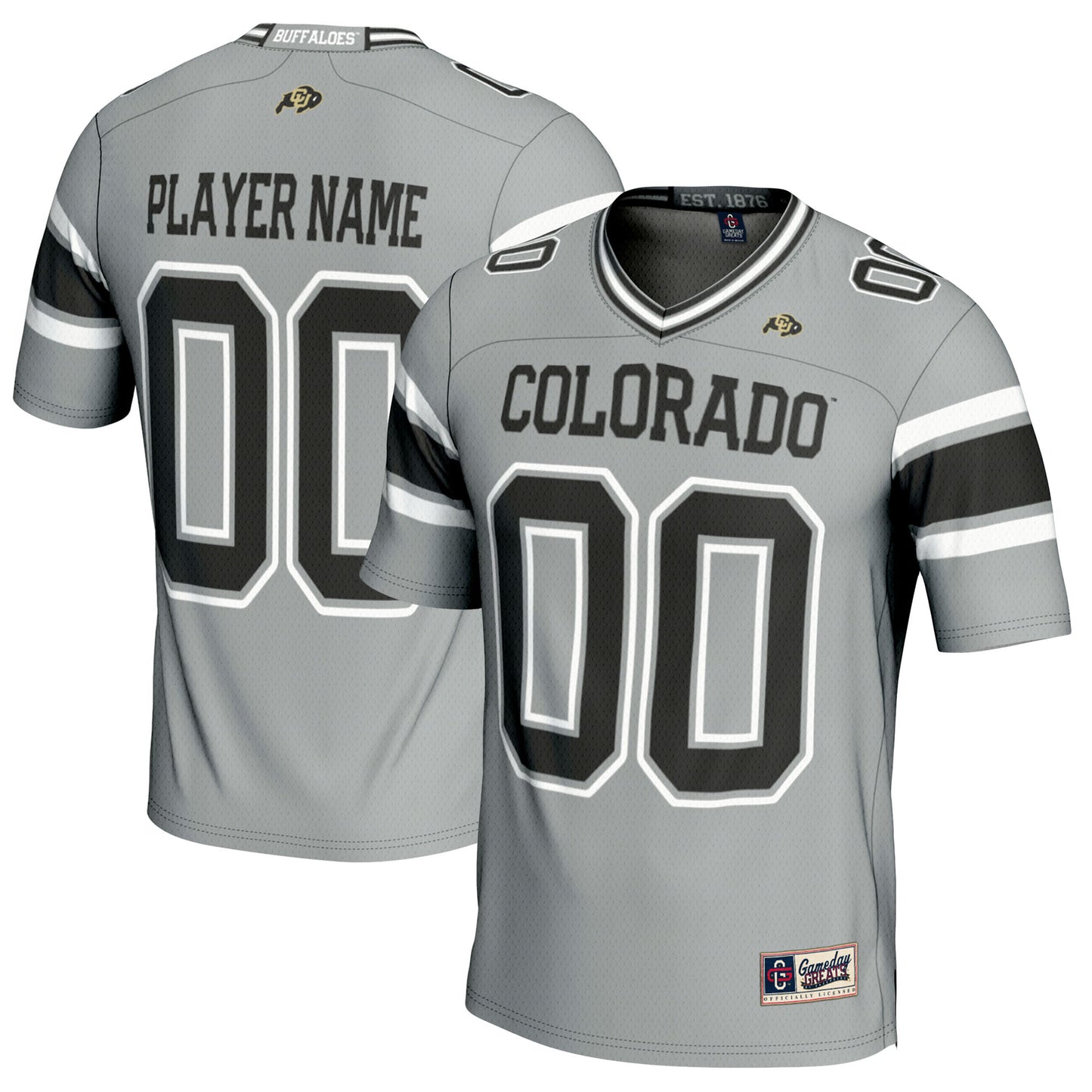 Men's GameDay Greats Gray Colorado Buffaloes NIL Pick-A-Player Football Jersey