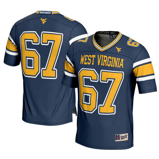 Men's GameDay Greats #1 Navy West Virginia Mountaineers Football Jersey