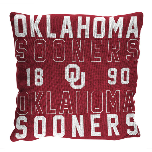 The Northwest Group  Oklahoma Sooners 20" x 20" Stacked Pillow