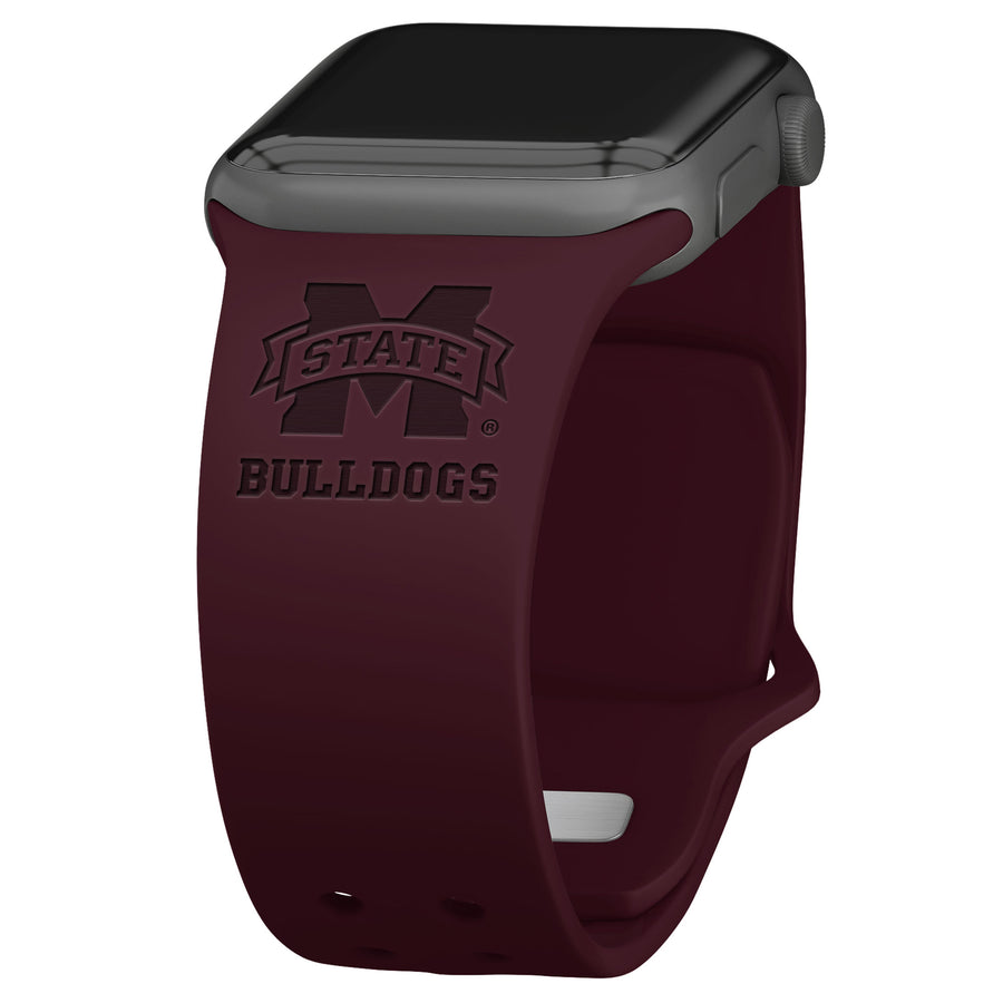 Mississippi State Bulldogs Debossed Silicone Apple Watch Band