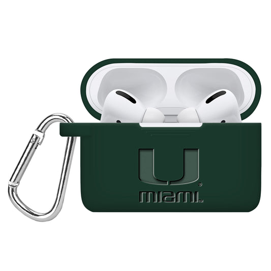 Miami Hurricanes Debossed Silicone Airpods Pro Case Cover