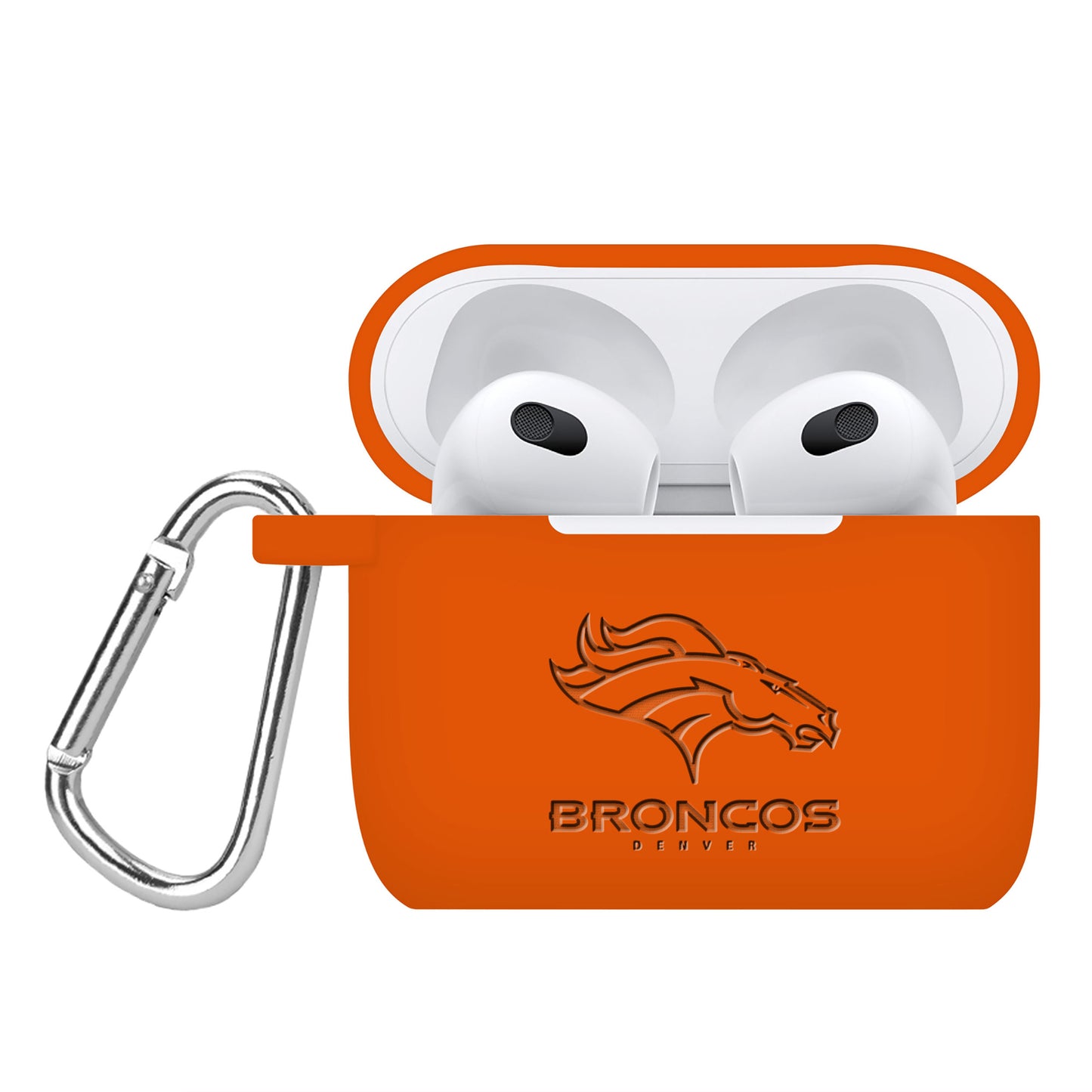 Denver Broncos Debossed Silicone AirPods Gen Three Case Cover