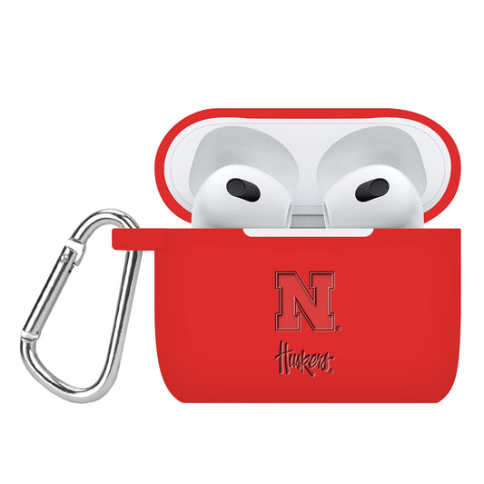 Nebraska Huskers Debossed Silicone AirPods Gen Three Case Cover