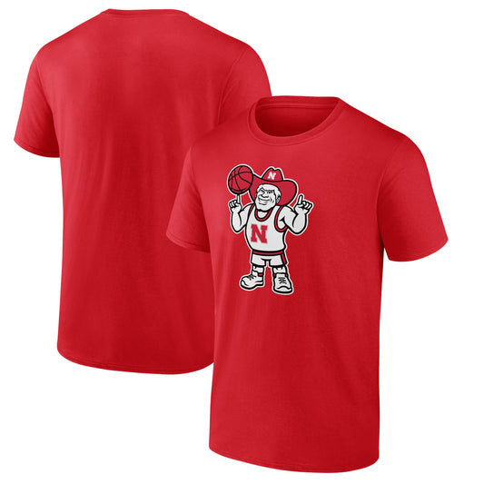 Men's  Scarlet Nebraska Huskers Herbie Husker Basketball T-Shirt