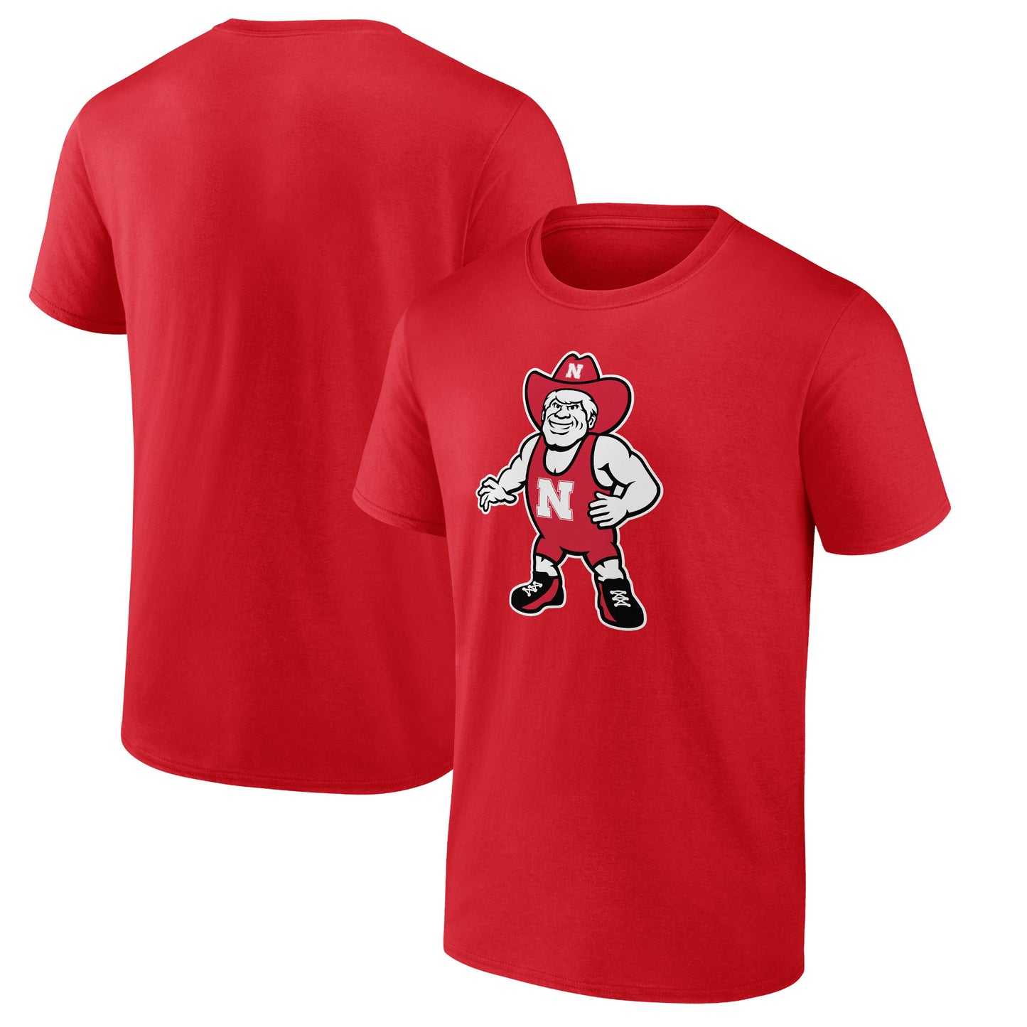 Men's  Scarlet Nebraska Huskers Herbie Husker Wrestling T-Shirt