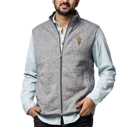 Men's League Collegiate Wear  Heather Gray Arizona State Sun Devils  Saranac Full-Zip Vest