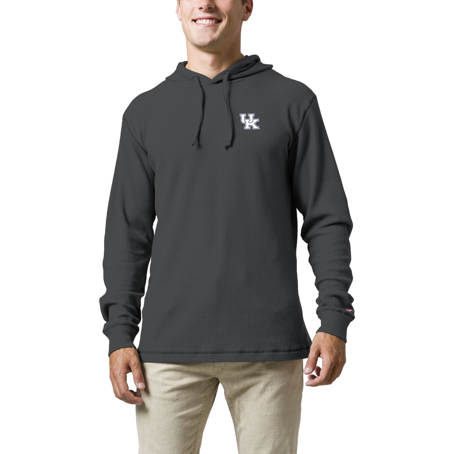 Men's League Collegiate Wear  Charcoal Kentucky Wildcats  Waffle Knit Pullover Hoodie