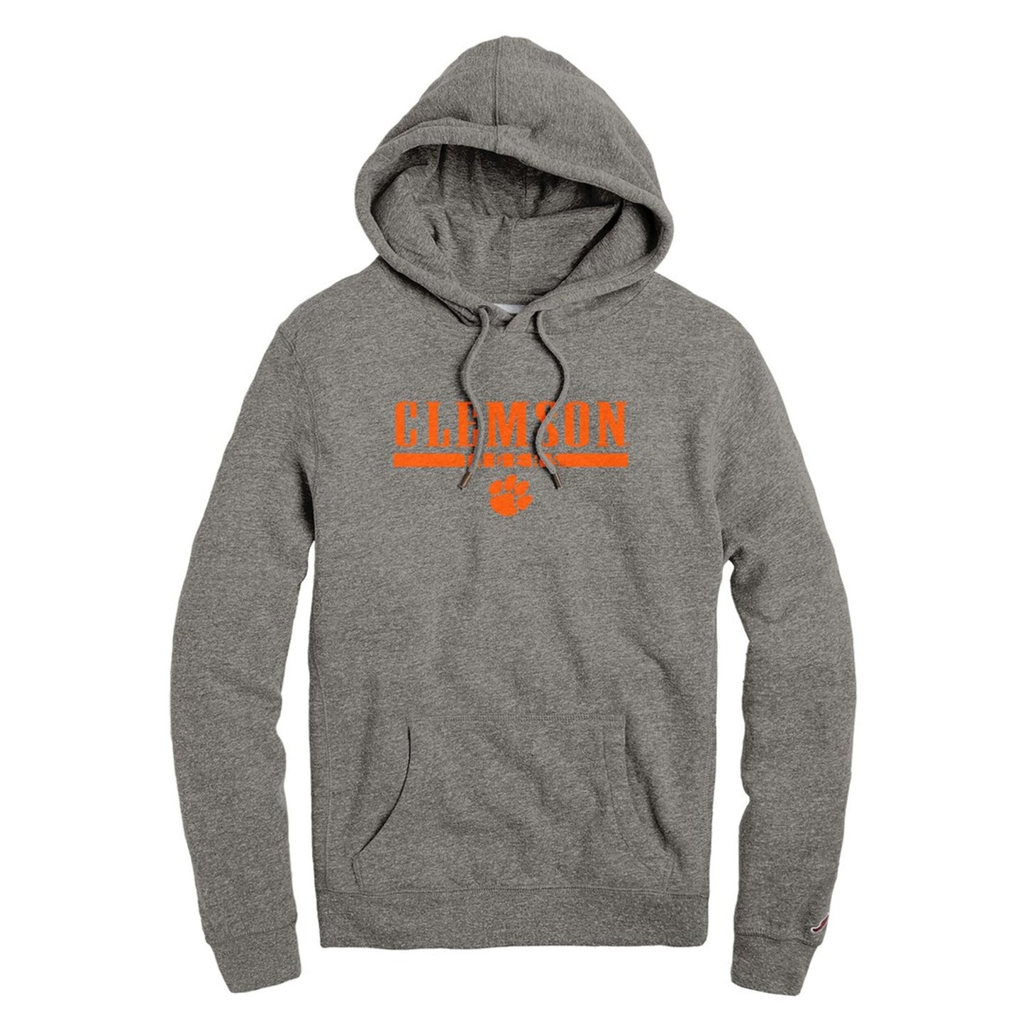 Men's League Collegiate Wear  Heather Gray Clemson Tigers  Heritage Tri-Blend Pullover Hoodie