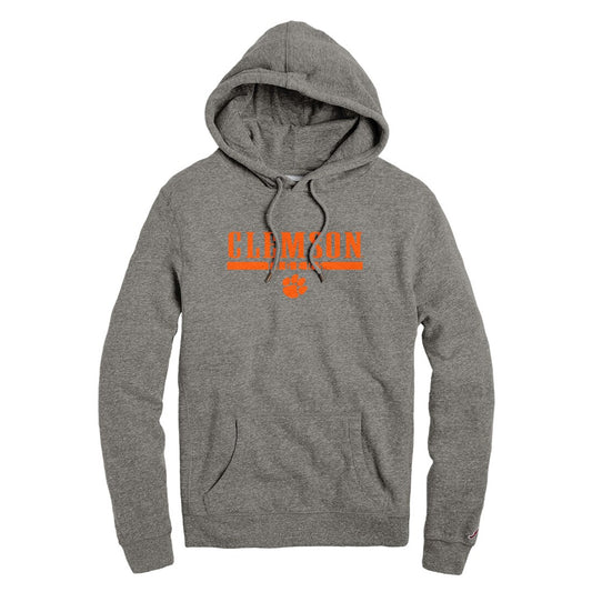 Men's League Collegiate Wear  Heather Gray Clemson Tigers  Heritage Tri-Blend Pullover Hoodie