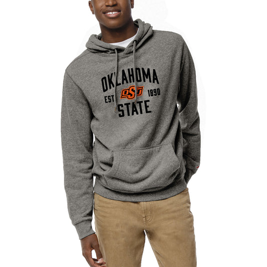 Men's League Collegiate Wear  Heather Gray Oklahoma State Cowboys  Heritage Tri-Blend Pullover Hoodie